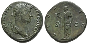 Hadrian AE Sestertius.