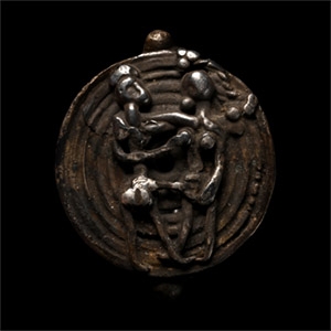 Amlash Silver Ring with Erotic Scene