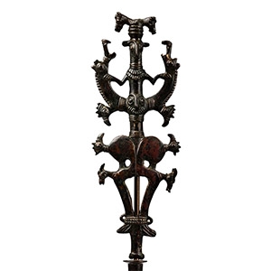 Large Luristan Bronze Finial with Master of Animals