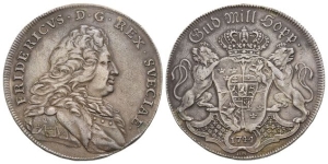 Sweden. Frederick I AR Riksdaler.