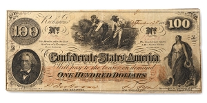 Confederate States of America, One Hundred Dollars T39.