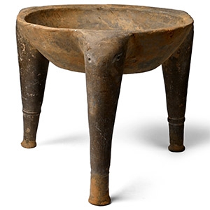 Western Asiatic Terracotta Tripod Vessel with Elephants