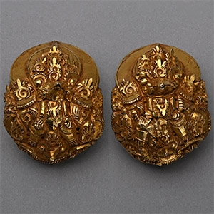 Elaborate Javanese Gold Zoomorphic Ear Ornaments