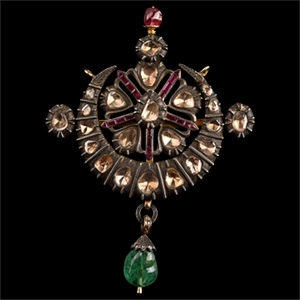 Bejewelled Naya Chand - Niyam Composite Pendant with Diamonds in Pachikam Setting