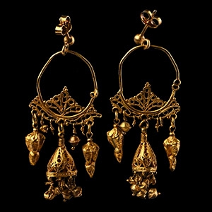 Sicilian Gold Earrings with Droplets