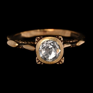 Gold Ring with Rose-Cut Diamond