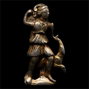 Roman Silver-Gilt Brooch with Diana