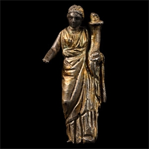 Roman Silver-Gilt Statuette of Fortuna