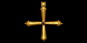 Gold and Garnet Pendant Cross