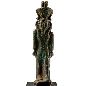 Egyptian Faience Figure of Nefertum