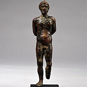 Hellenistic Bronze Figure of a Bound Captive