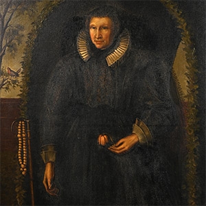 Very Large Oil Painting from Corby Castle of Elizabeth Lady Howard Wife to Lord William Howard, Daughter and Coheiress of William Lord Dacre