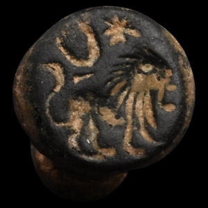 Roman Bronze Stamp Seal with Moon