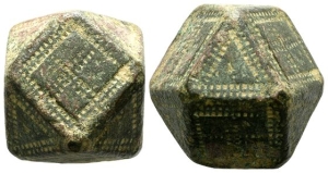 Islamic Polyhedral Bronze Weight of 50 Dirham.