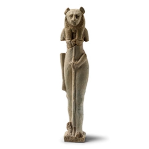 Large Egyptian Faience Figure of Sekhmet