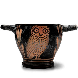 South Italian Red-Figure Skyphos with Owl