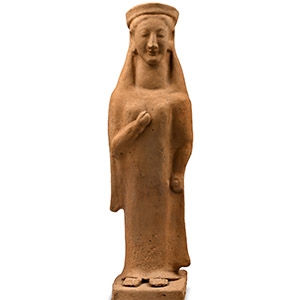 Large Greek Terracotta Figure of a Kore