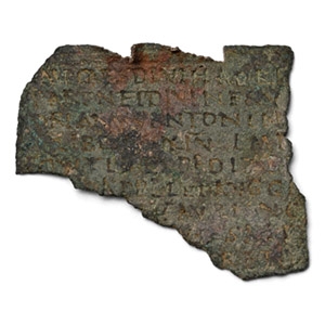 Roman Bronze Military Diploma Fragment Issued Under Antoninus Pius for Mauretania Tingitana