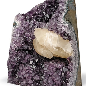 Large Amethyst Geode with Calcite Formation