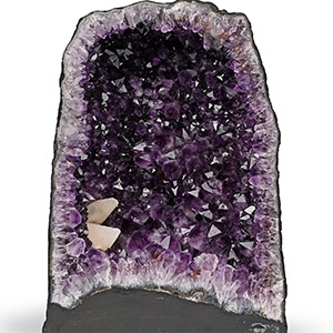 Cathedral Geode Half with Amethyst and Calcite Crystals