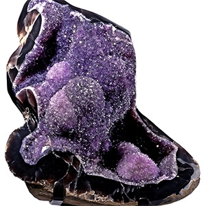 Amethyst Crystal Geode Formation with Agatised Borders