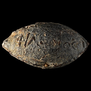 Greek Inscribed Lead Slingshot