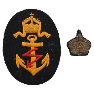 German WWI Funkmaat Radio Operators Patch and Naval Badge