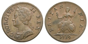 Great Britain. Hanover, George II CU Farthing.