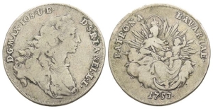 German States. Bavaria (Electorate), Maximilian III Joseph AR Half Thaler.