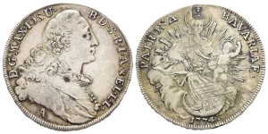 German States. Bavaria (Electorate), Maximilian III Joseph AR Conventionsthaler.