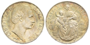 German States. Bavaria (Kingdom), Ludwig II AR Vereinsthaler.