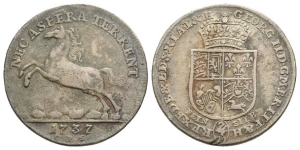 German States. Brunswick-Lüneburg-Calenberg-Hannover, Georg II AR 2/3 Thaler.
