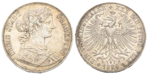 German States. Free Imperial City of Frankfurt AR Vereinsthaler.