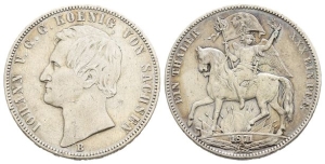 German States. Saxony (Kingdom), Johann I AR Thaler.