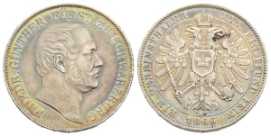 German States. Schwarzburg-Rudolstadt (Principality), Friedrich Günther AR Vereinsthaler.