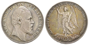 German States. Württemberg (Kingdom), Karl I AR Thaler.