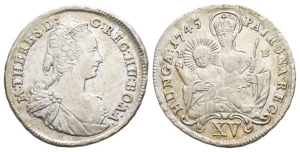 Hungary. Maria Theresa AR 15 Kreuzers.