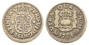 Mexico (New Spain). Ferdinand VI AR 1/2 Real.