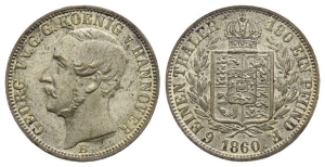 German States. Hannover (Kingdom), Georg V AR 1/6 Vereinsthaler.