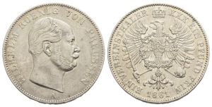 German States. Prussia (Kingdom), Wilhelm I AR Vereinsthaler.