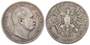 German States. Prussia (Kingdom), Wilhelm I AR Vereinsthaler.