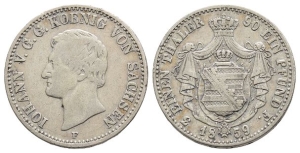 German States. Saxony (Kingdom), Johann I AR 1/3 Thaler.