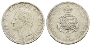 German States. Saxony (Kingdom), Johann I AR 1/3 Thaler.