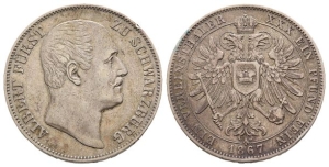 German States. Principality of Schwarzburg-Rudolstadt, Albert AR Vereinsthaler.