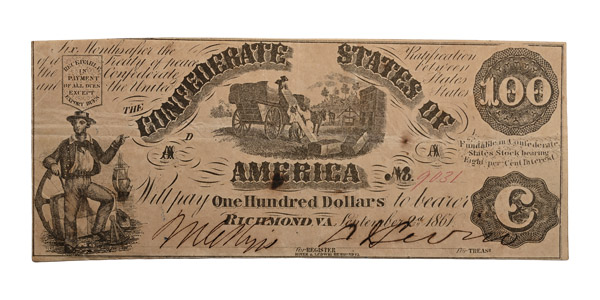 Confederate States of America, One Hundred Dollars T13.