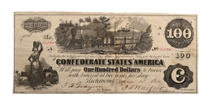 Confederate States of America, One Hundred Dollars T39.