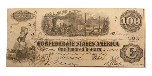 Confederate States of America, One Hundred Dollars T40.