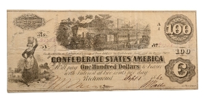 Confederate States of America, One Hundred Dollars T40.