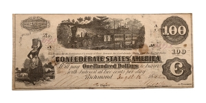 Confederate States of America, One Hundred Dollars T40.