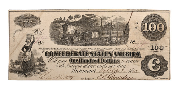 Confederate States of America, One Hundred Dollars T40.